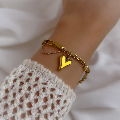 18K Gold Plated Linked Heart Bracelets