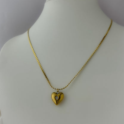 18K Gold Plated Victorian Heart Necklace