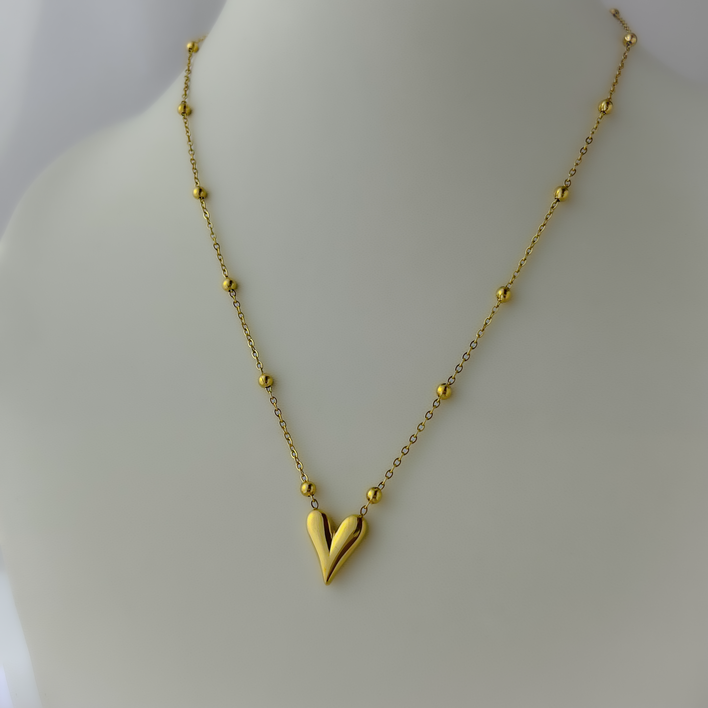 18K Gold Plated Minimal Bubble Heart Necklace