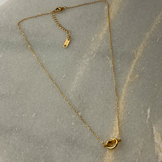 18K Gold Plated Love knot Necklace