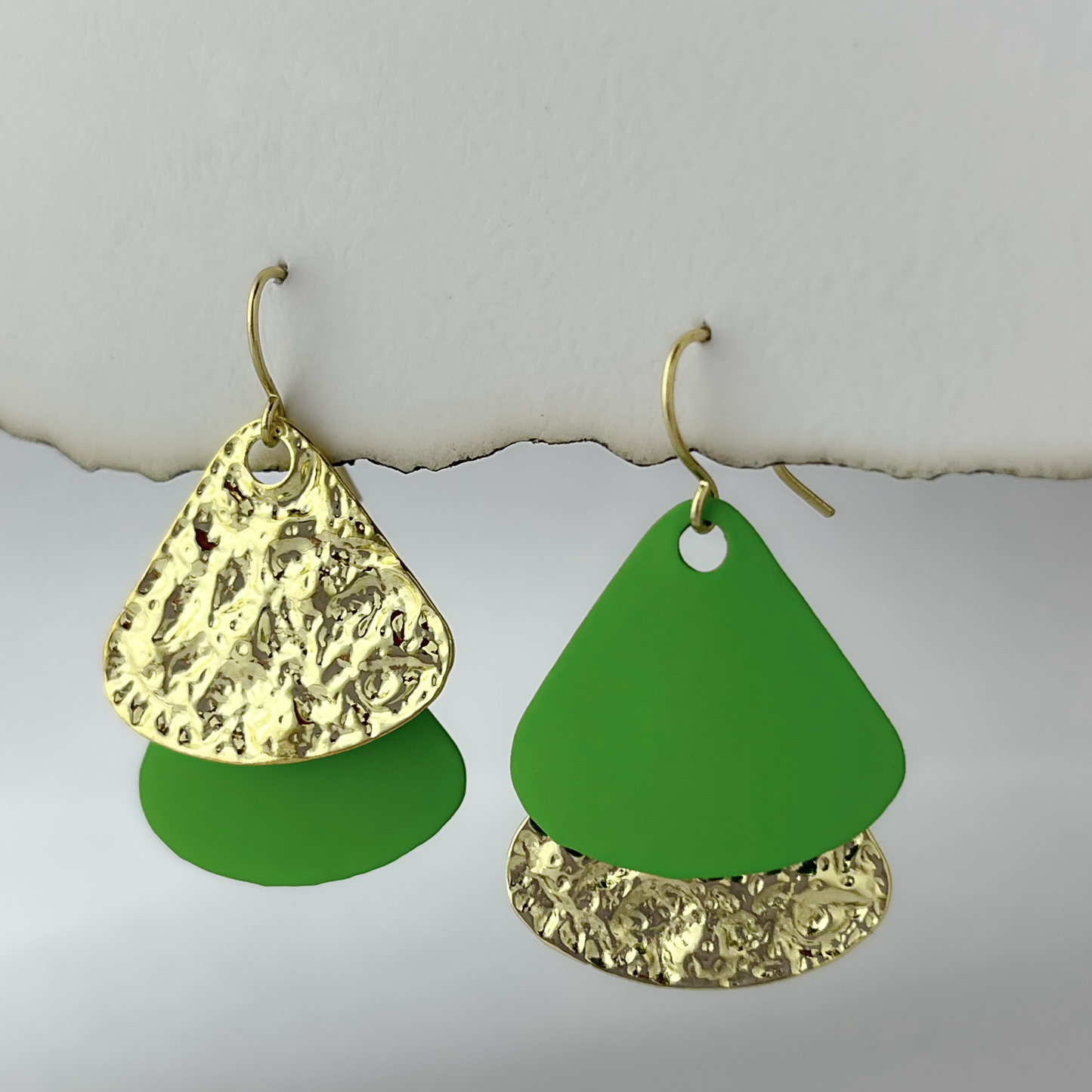 Korean Mismatch Pick Earrings - Green