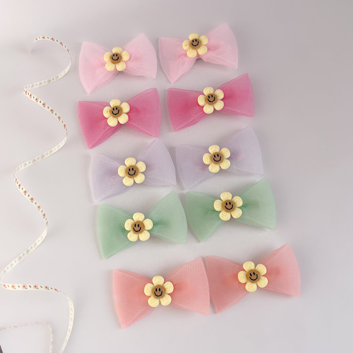 Korean Sunflower Bow Alligator Clips