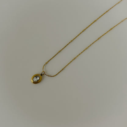 18K Gold Plated Minimal AD stone Necklaces