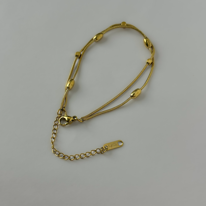 18K Gold Plated Double Layer Chain Bracelet