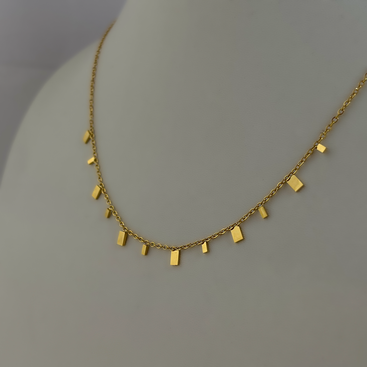 18K Gold Plated Square Charms Necklace