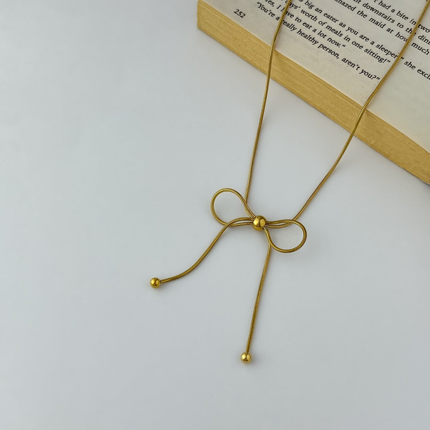 18K Gold Plated Bow Necklace