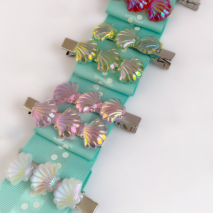 Mermaid Shell Alligator Pair Clips