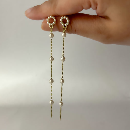 Korean Minimal Pearl Drop Earrings