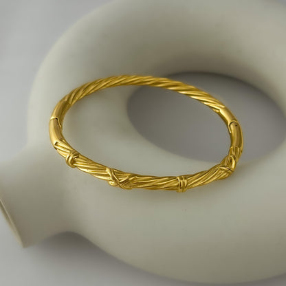 18K Gold Plated Vintage Wavy Bracelet