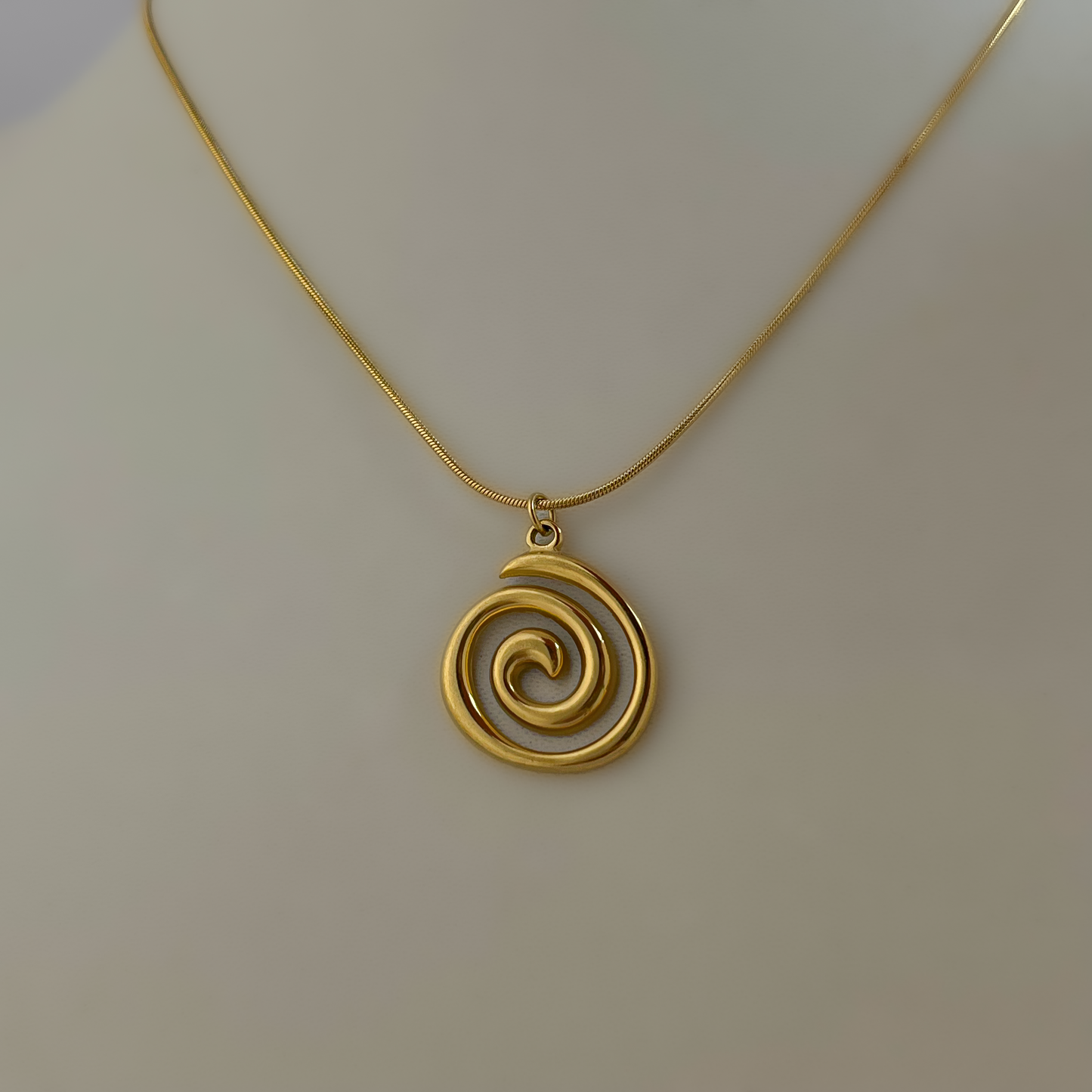 18K Gold Plated Spiral Necklace