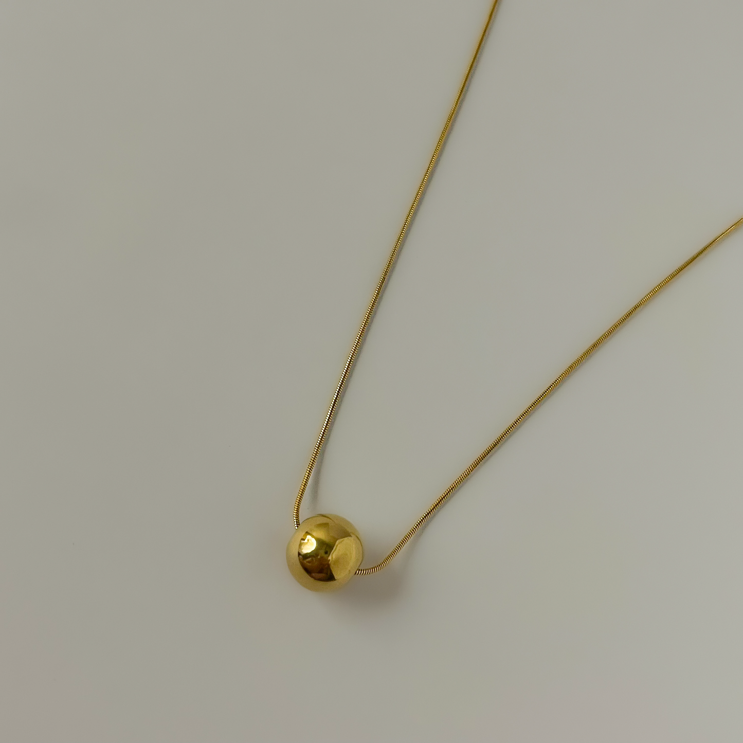 18K Gold Plated Solid Round Necklaces