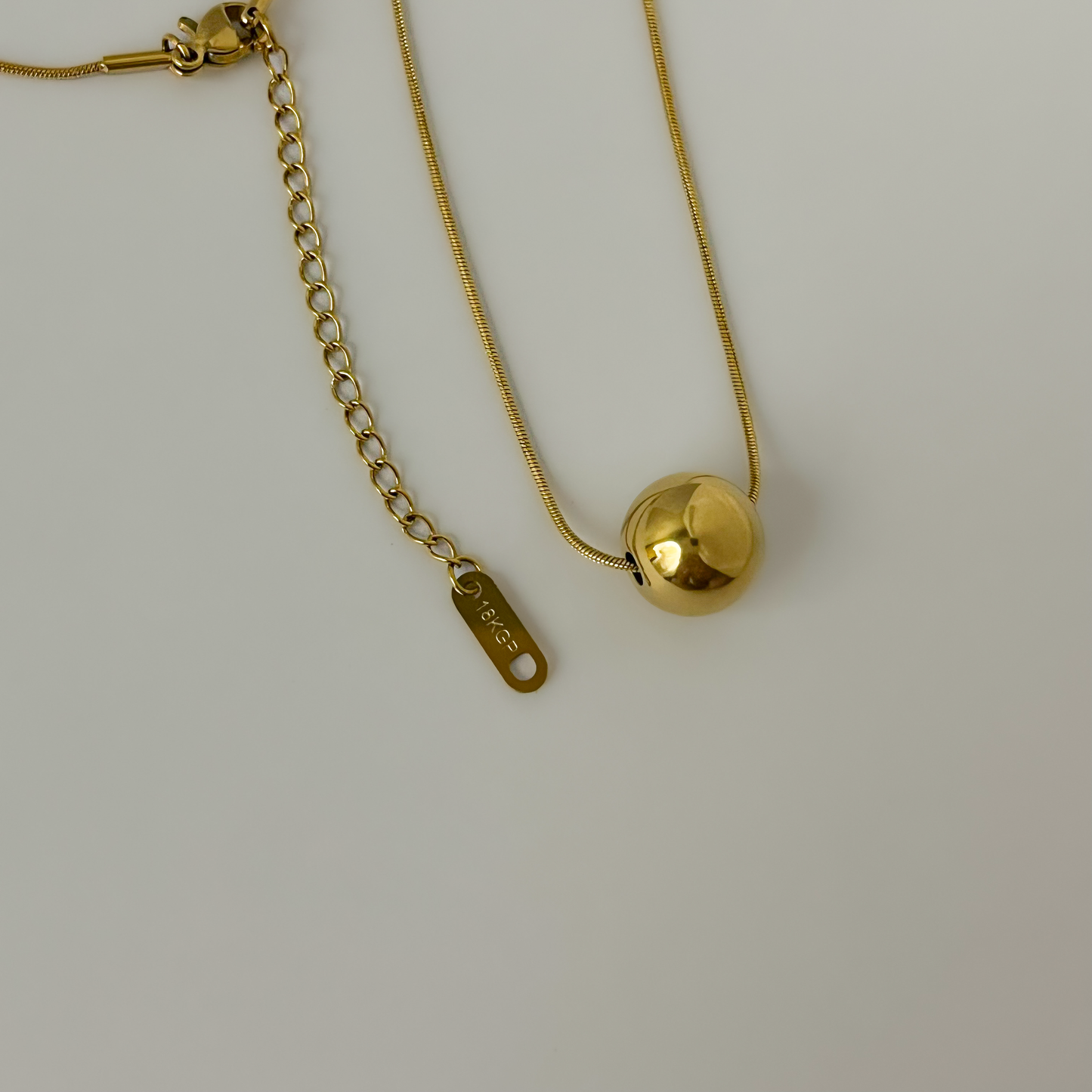 18K Gold Plated Solid Round Necklaces