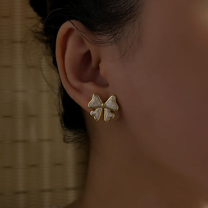 18K Gold Plated Cute Bow Earrings