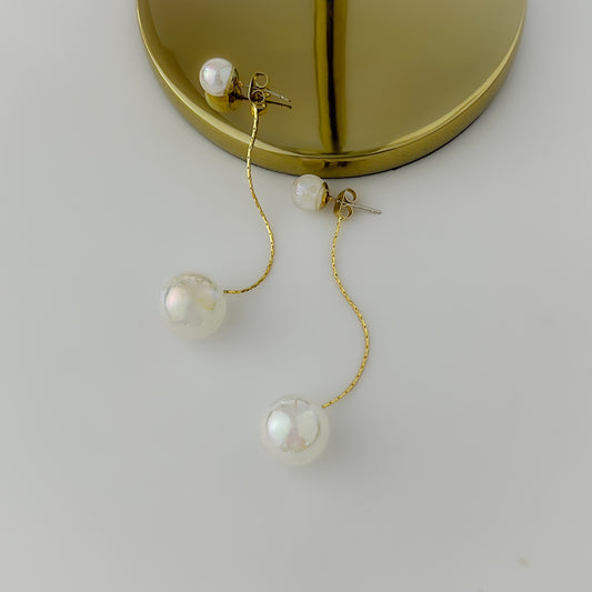 Korean Pearl Drop 2 in 1 Earrings