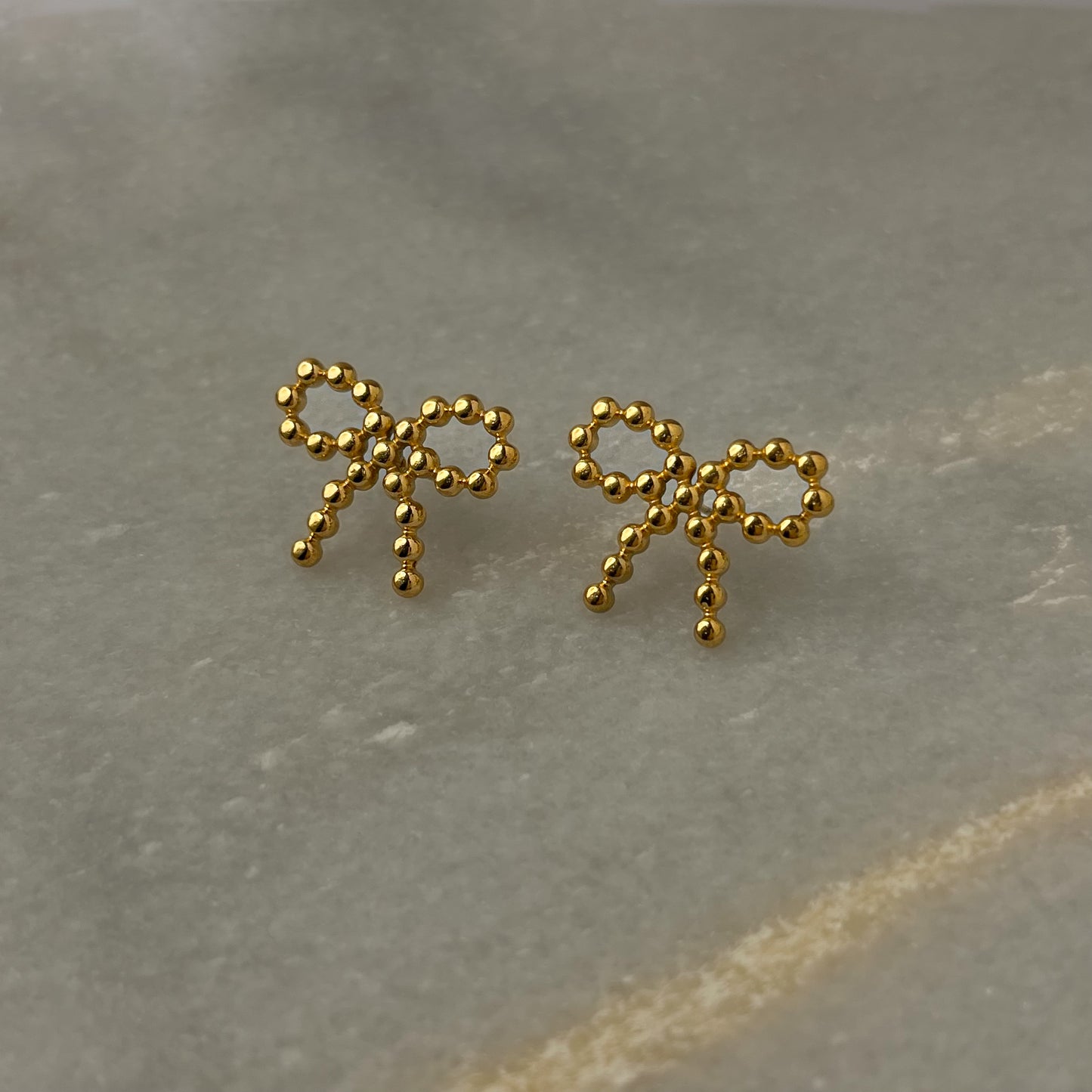 18K Gold Plated Cute Bow Earrings