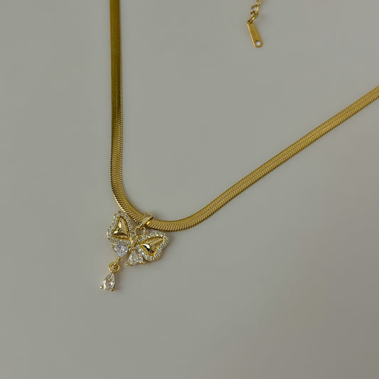 18K Gold Plated Pretty Bow Necklace