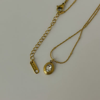 18K Gold Plated Minimal AD stone Necklaces