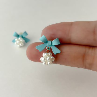 Cute Bow Pearl Earrings