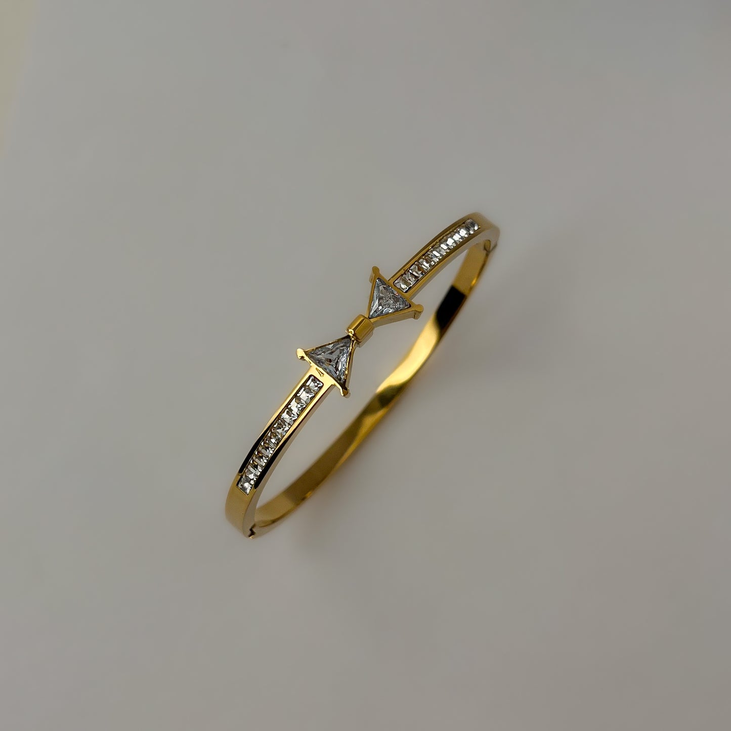 18K Gold Plated AD Stone Bow Bracelet