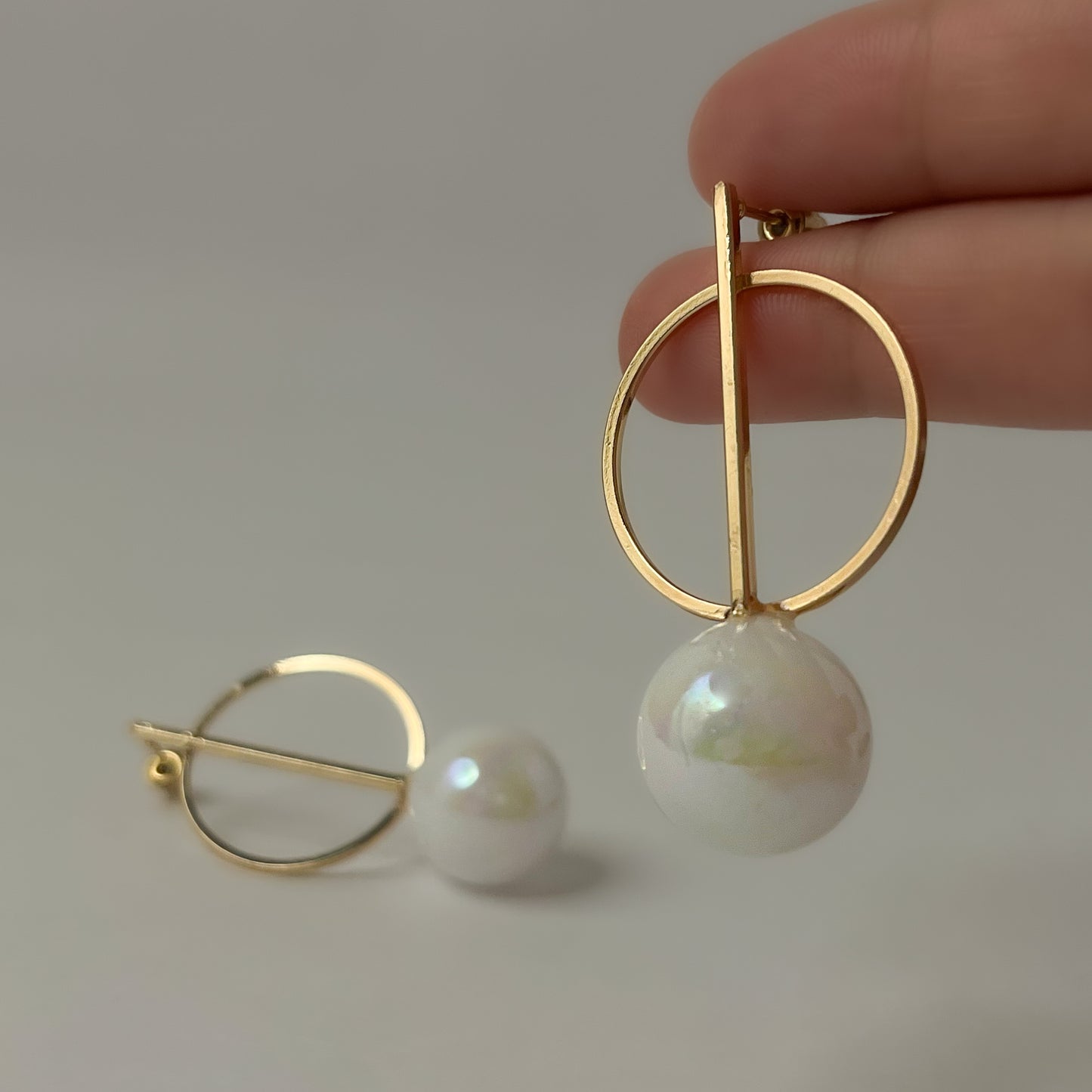 Pearl Circle Earrings