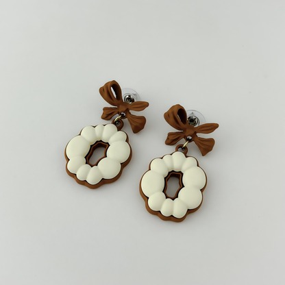 Korean Cute Dessert Bow Earrings