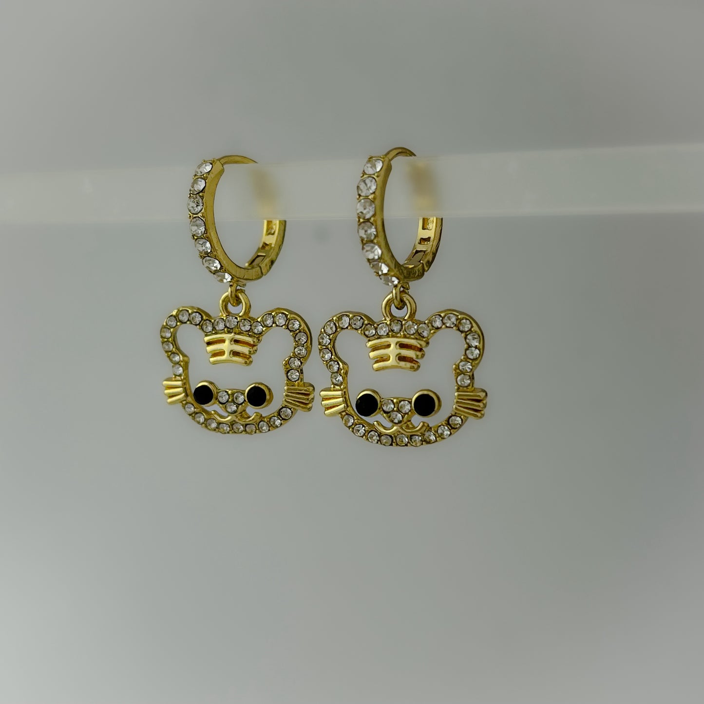 Korean Cat Cute Drop Hoop Earrings