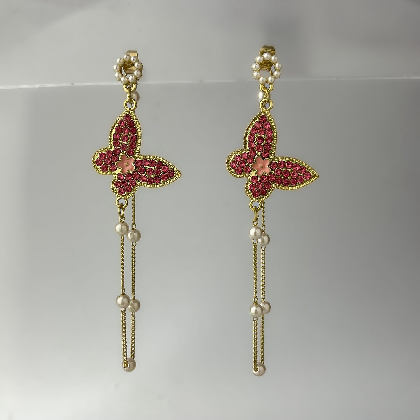 Korean Pearly Butterfly Earrings