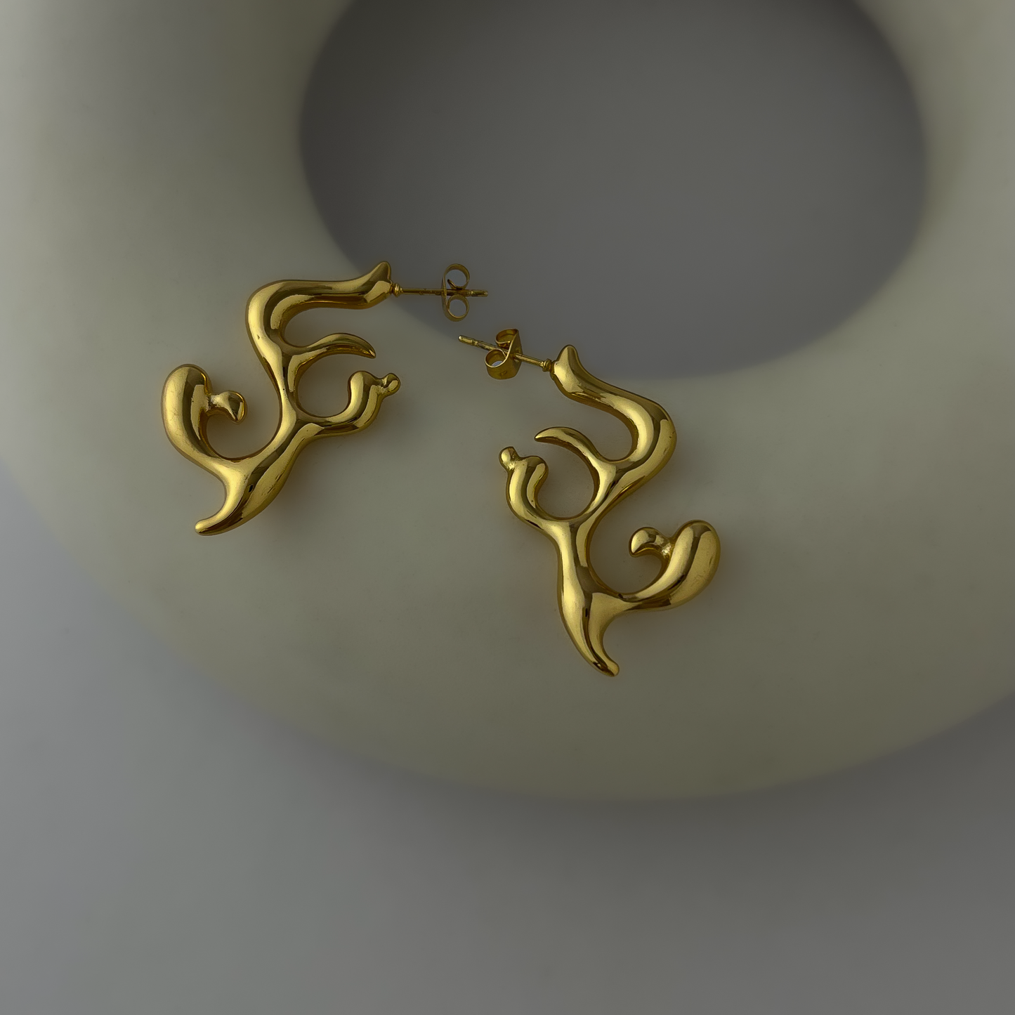 18K Gold Plated Root Earrings