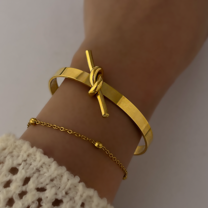 18K Gold Plated Knot Cuff Bracelets