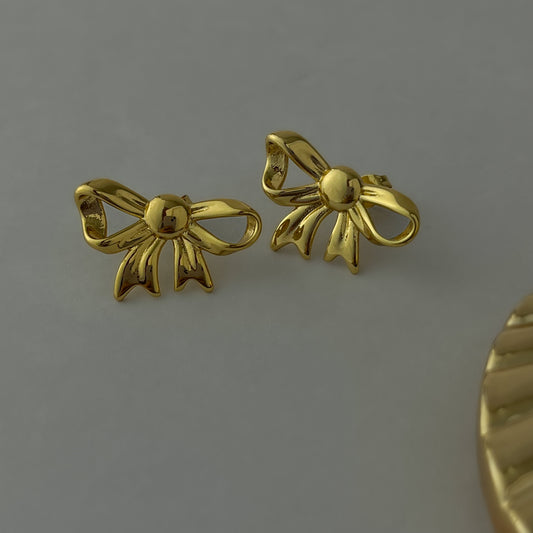 18K Gold Plated Cute Bow Earrings