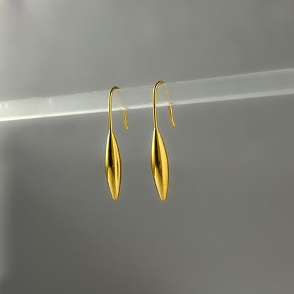 18K Gold Plated Solid Drop Earrings