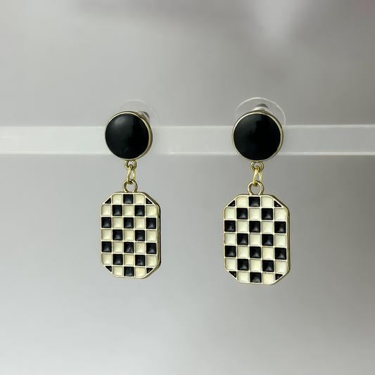 Korean Checker Earrings