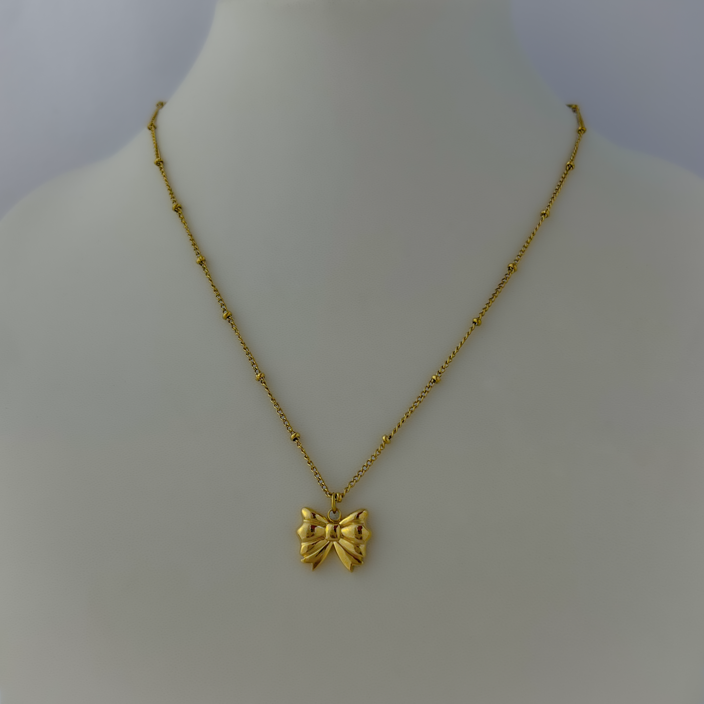 18K Gold Plated Elegant Bow Necklace