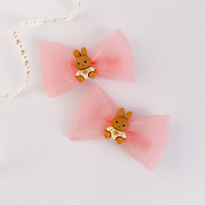 Korean Teddy Bow Alligator Clips