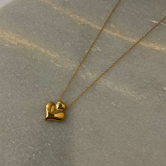 18K Gold Plated Double Heart Necklace