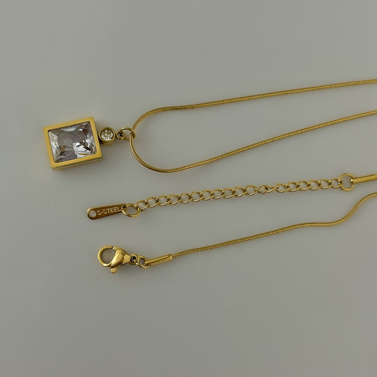 18K Gold Plated AD Stone Necklace