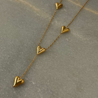 18K Gold Plated Drop Heart Necklace