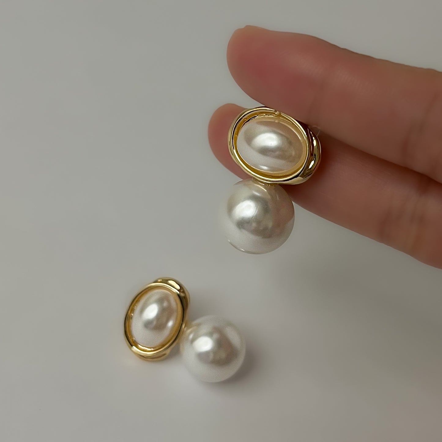 Double Pearl Earrings