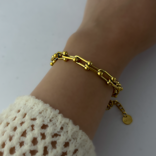 18K Gold Plated Linked Chain Bracelets