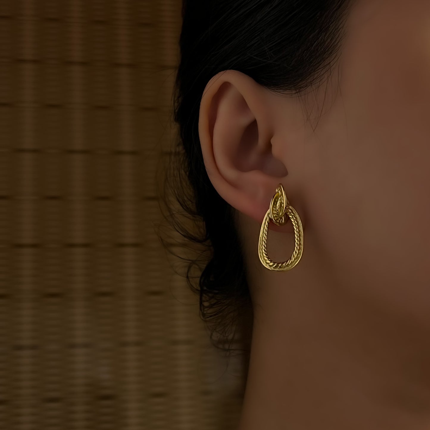 18K Gold Plated Knot Drop Earrings