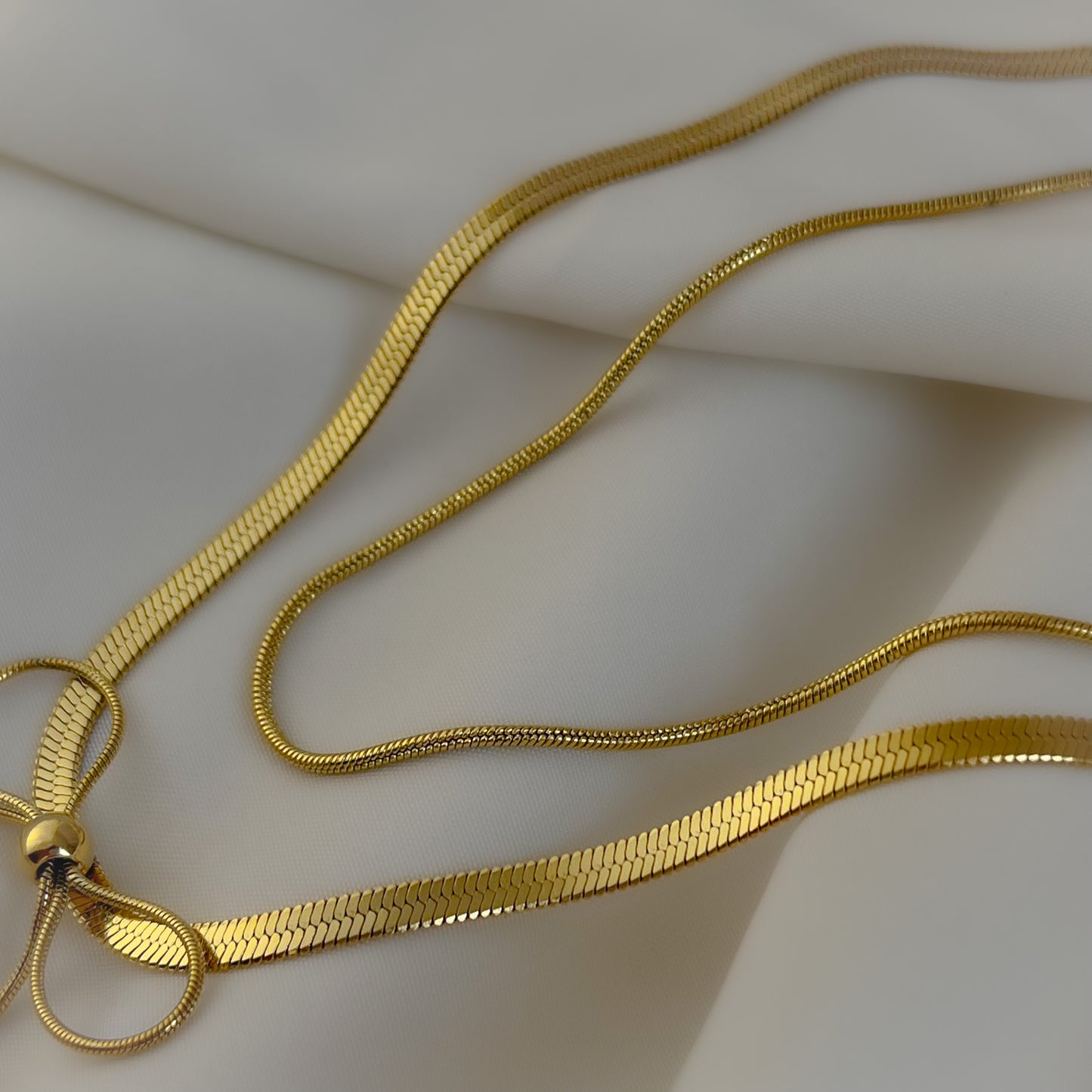 18K Gold Plated Layered Bow Necklace