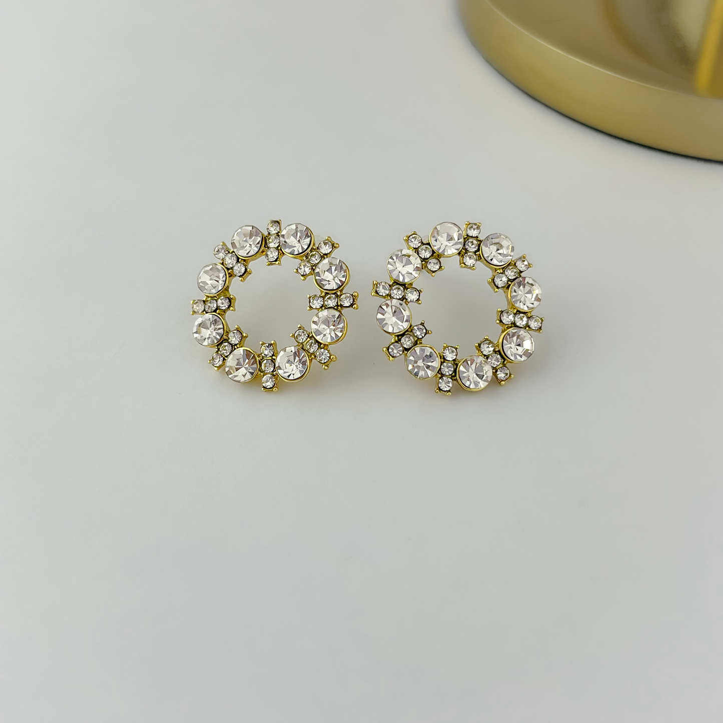 Korean Elegant Crystal Halo Earrings