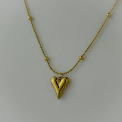 18K Gold Plated Vintage Heart Necklace