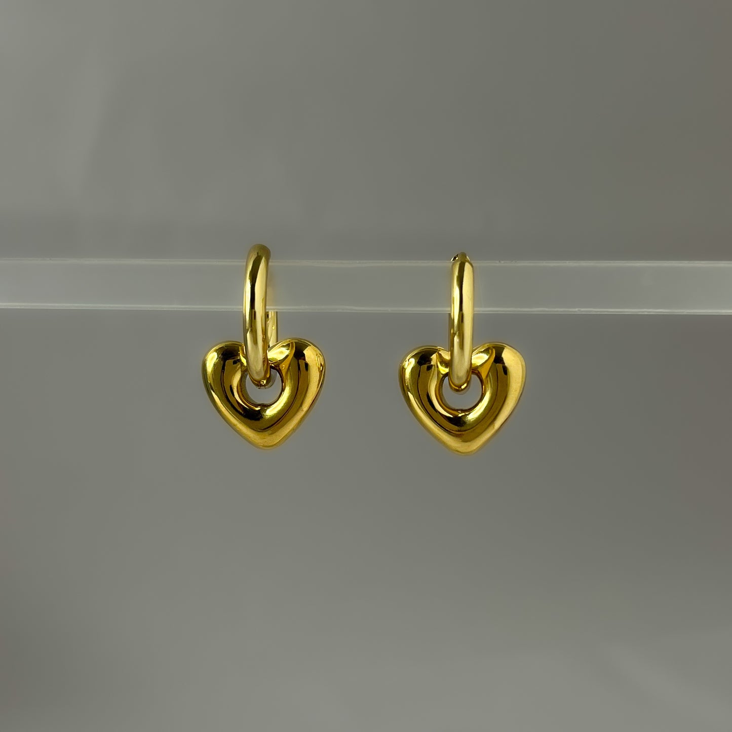 18K Gold Plated 2in1 Heart Earrings