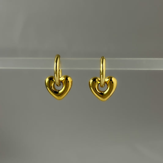 18K Gold Plated 2in1 Heart Earrings