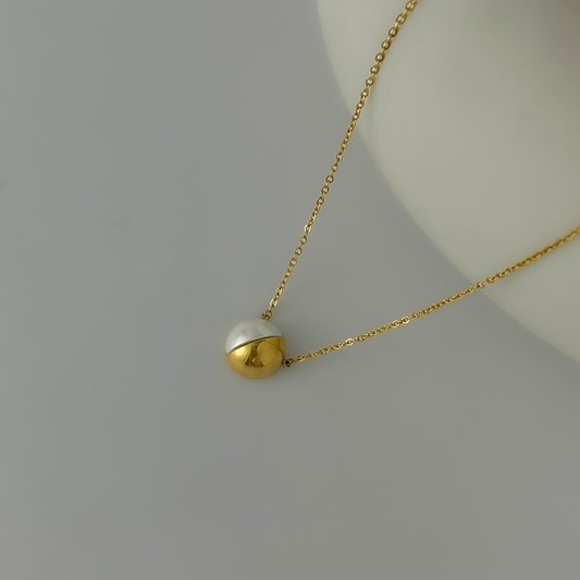 18K Gold Plated Half Cut Necklace