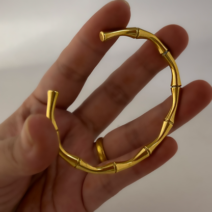 18K Gold Plated Bamboo Cuff Bracelets