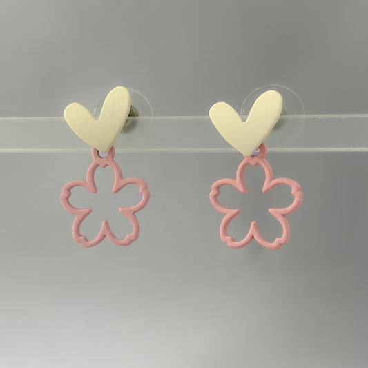 Kawai Flower Earrings - Pink