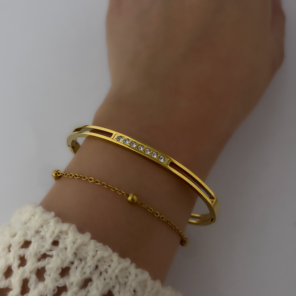 18K Gold Plated AD Stone Bracelet