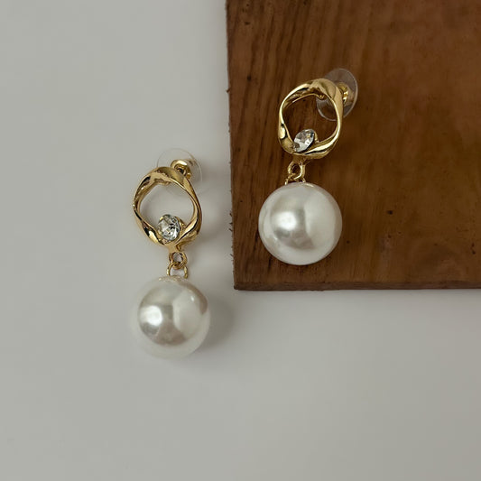 Pearl Drop AD Stone Earrings